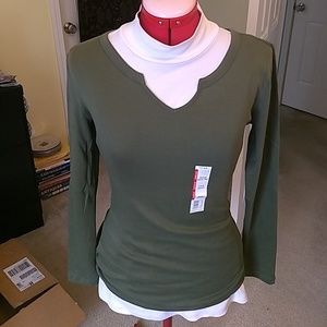 Notch Neck Tee -  CLOSET CLOSE OUT SALE: $5.00 - BUNDLE & SAVE!